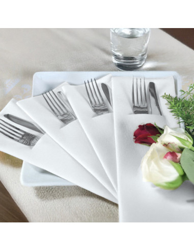 GreenSoft Cutlery 40x40cm Airlaid White 1000pc/box - 