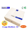 Napkin Gastrot 40x40 3-layer 1/4 fold White 1400pc/box - 