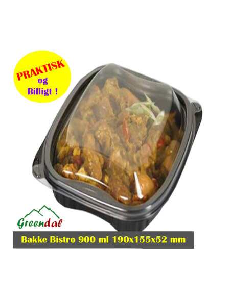 Bakke Bistro 900 ml Sort 190x155x52 mm PP Krt. - 