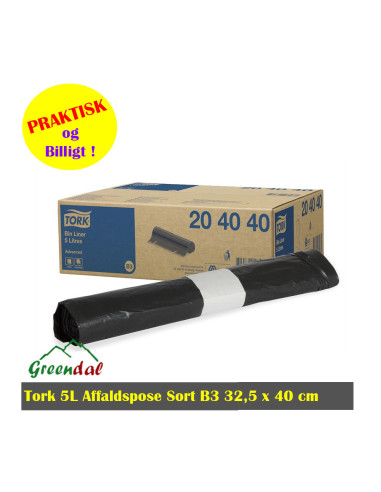 Tork 5L Affaldspose Sort B3 32,5 x 40 cm