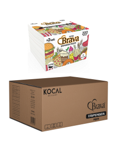 Dispenser napkin Brava 2-layer 10x17,5cm 40x200pc/box -  2