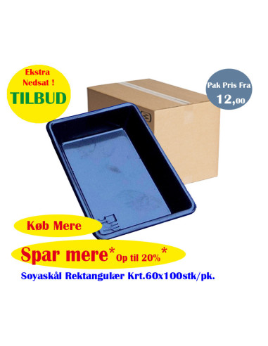 Soyaskål Demotray rektangulær 6000stk