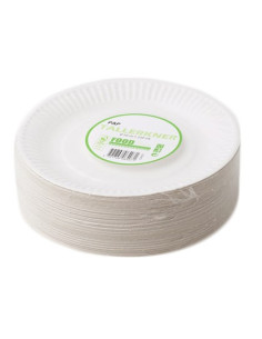 Tallerken Hvid Pap 18cm 10x100stk/kar -  2