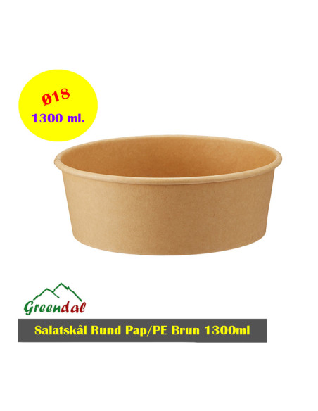 Salatskål Brun Bowle Catersource 1300ml