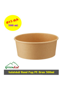 Paperbowl Brown (Bowle) C.source 500ml 6x50pc/

box - 