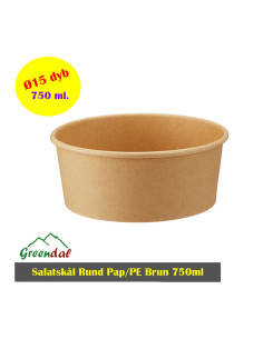 Paperbowl Brown (Bowle) C.Source 750ml 6x50pc/box - 