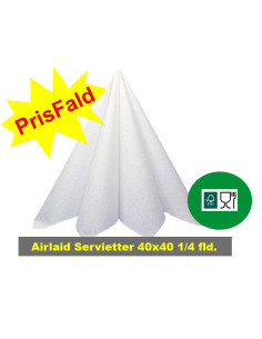 Napkin Airlaid Eco white 40x40cm 1/4 fold Krt. -  2