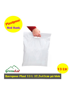 Bærepose Plast 13 l. hvid