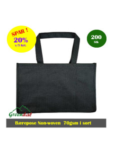 Carrier bag Non-woven 17L Black 200pc/box 70gsm - 