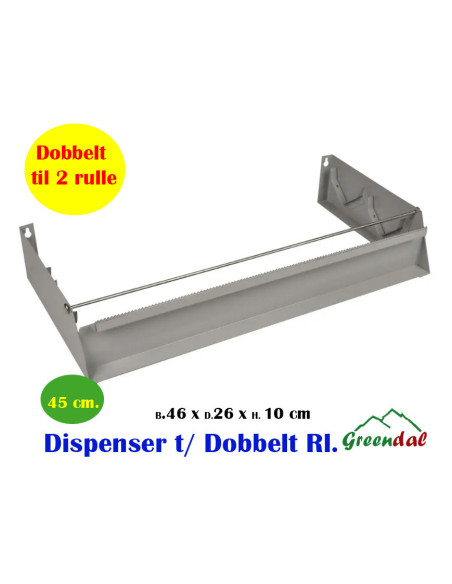 Dispenser Film Dobbelt L26xB46xH10cm Metal Grå til B45cm 