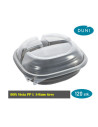 Plastic tray Octaview 3-room 23x23x6cm 1300ml Black 160pc/box - 